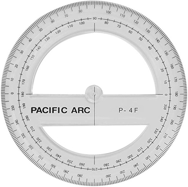 PROTRACTOR-4INCH-ACRYLIC 360 DEGREE